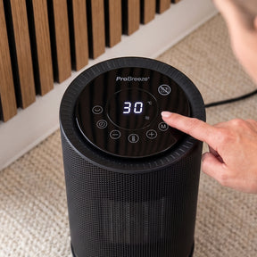 1800W Circular Ceramic Mini Fan Heater - Black