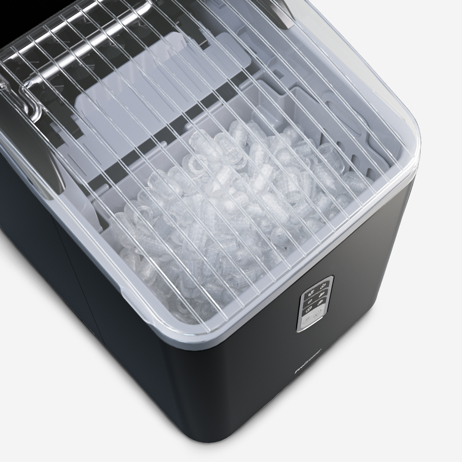 Countertop Ice Cube Maker - 2L Self-Cleaning Machine With 15kg Daily Output - Black