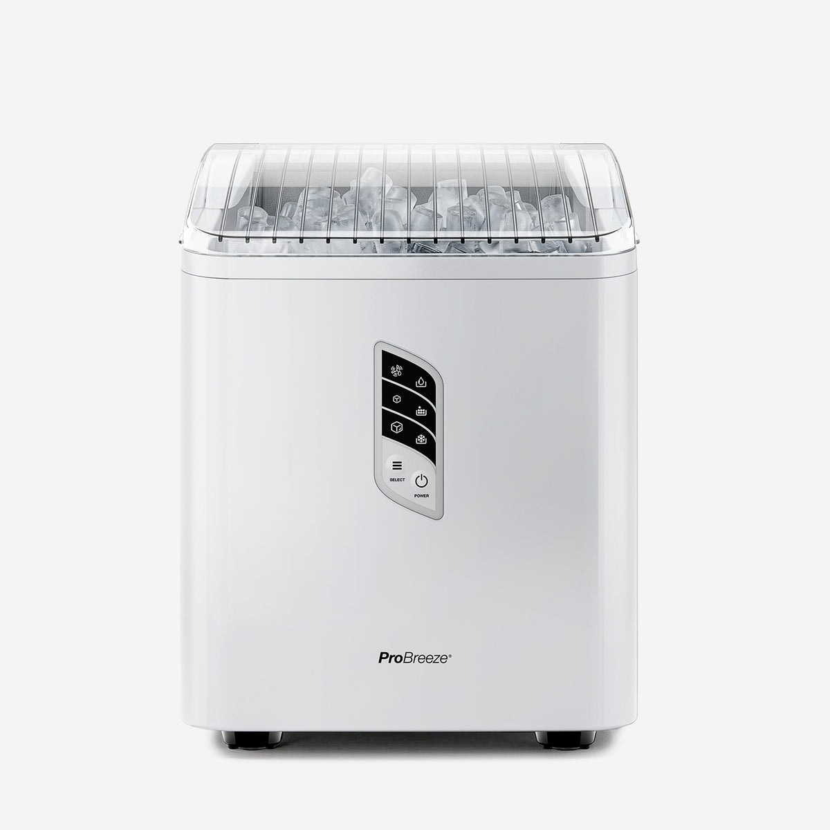 Countertop Ice Cube Maker - 2L Self-Cleaning Machine With 15kg Daily Output - White