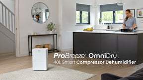 OmniDry 40L Quiet Low Energy Dehumidifier with Laundry Mode and Smart App Control