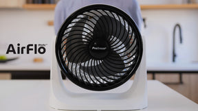AirFlo™ Mini 11" Turbo Fan - Ultra-Quiet Air Circulator - White/Black