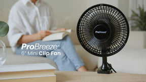 6" Mini Clip Fan - Ultra Quiet & High Power - Black