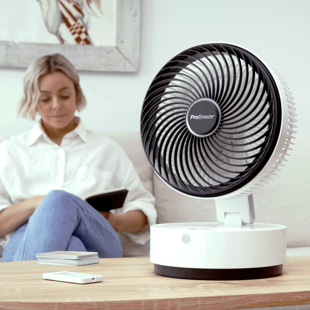 8" Turbo Desk Fan with 24 Speeds, 4 Operating Modes and 12 Hour Timer - White