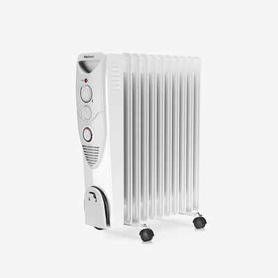2500W Oil Filled Radiator Heater with 11 Fins - White