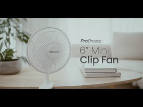 6" Mini Clip Fan - Ultra Quiet & High Power - Black