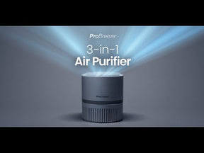3-in-1 Mini Air Purifier with True HEPA Filter & Negative Ioniser